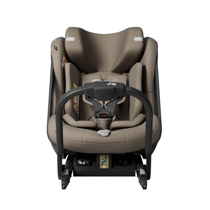 Siège-auto One 3 i-Size groupe 0+/1/2 Driftwood Beige Axkid de face avec tétière basse