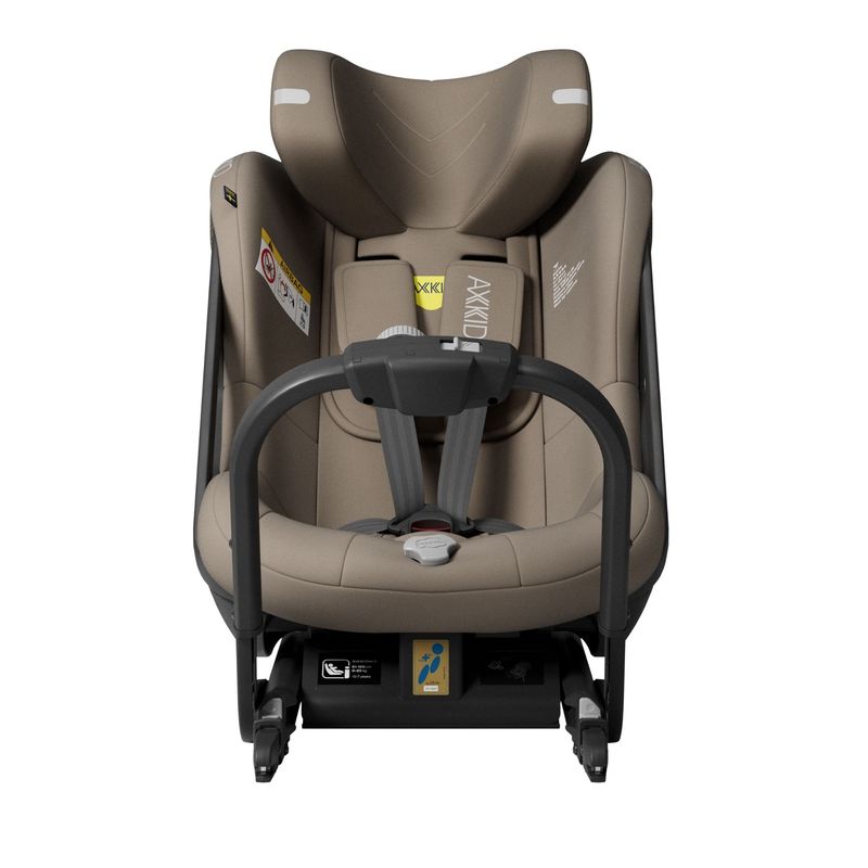 Siège-auto One 3 i-Size groupe 0+/1/2 Driftwood Beige Axkid de face avec tétière haute