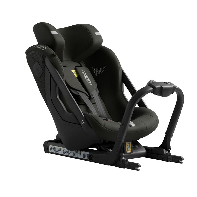 Siège-auto One+ 3 i-Size groupe 0/1/2 Forest Moss Green Axkid de profil avec tétière haute