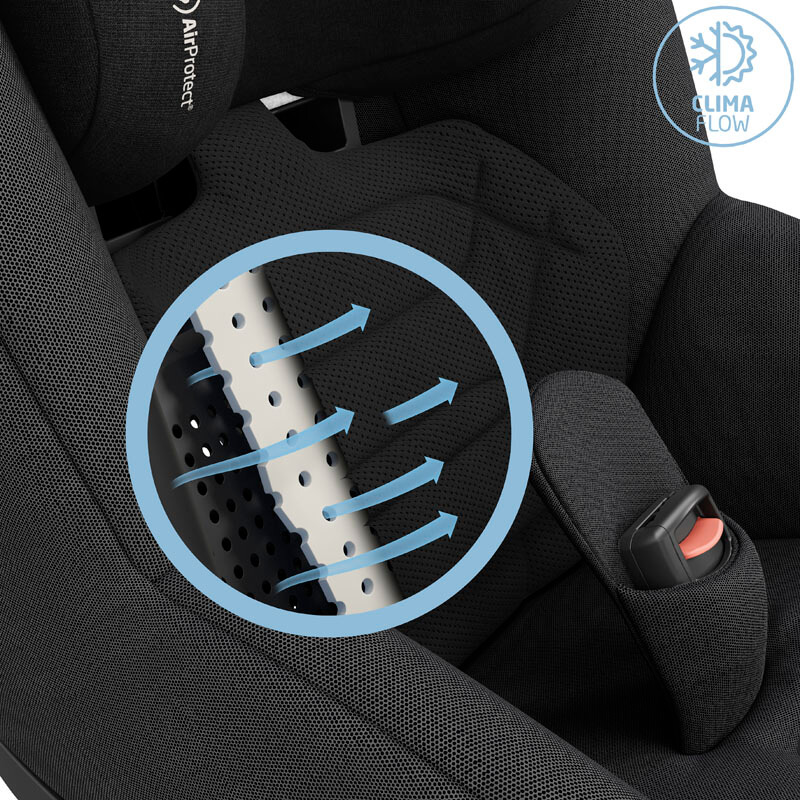 Siège-auto Pearl 360 Pro groupe 0+/1 Authentic Black Maxi Cosi ventilation