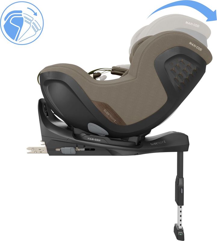 Siège-auto Pearl Slide Pro Groupe 0+/1 Authentic Truffle  Maxi Cosi inclinaison dos route
