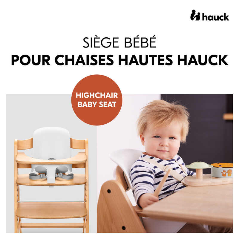 Siège bébé pour chaise haute en bois Hauck White Hauck face