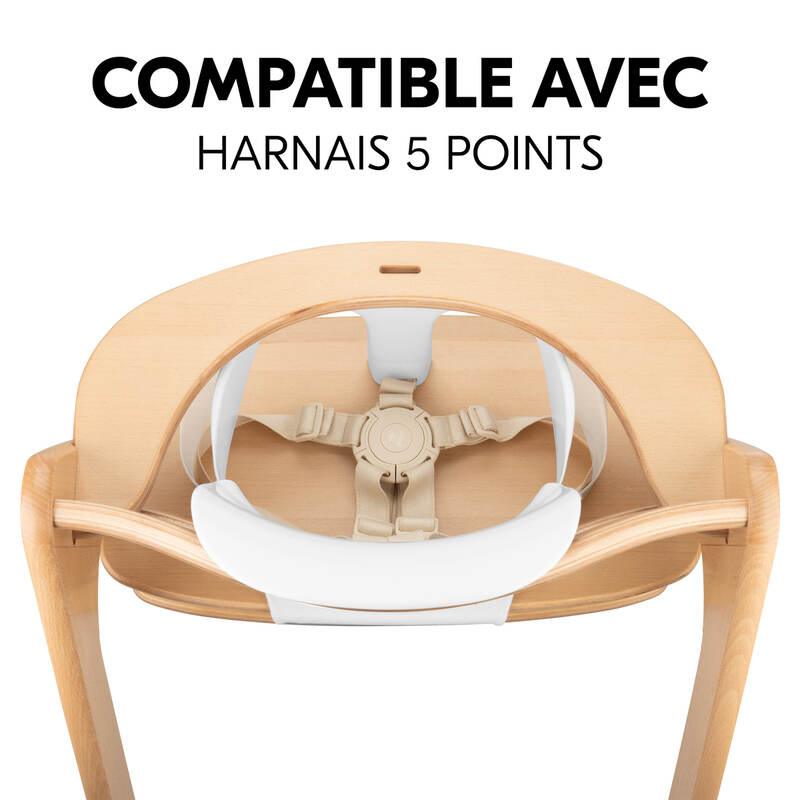 Siège bébé pour chaise haute en bois Hauck White Hauck harnais