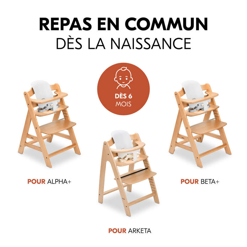 Siège bébé pour chaise haute en bois Hauck White Hauck naissance