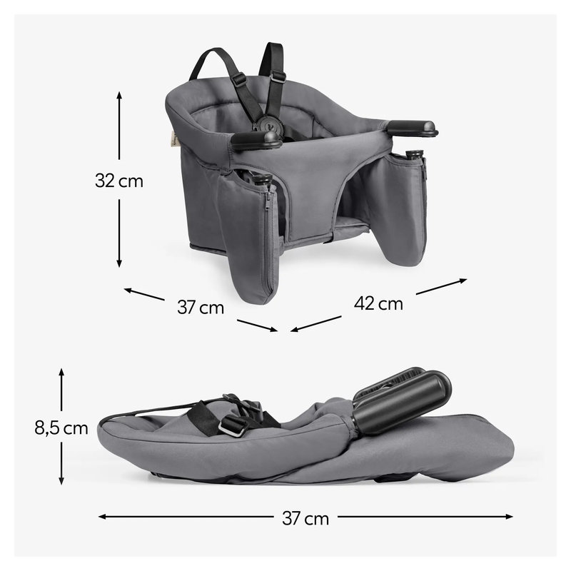 Siège de table Fix N Sit Dark Grey Hauck dimensions