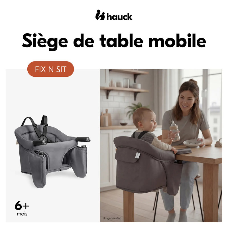 Siège de table Fix N Sit Dark Grey Hauck infos