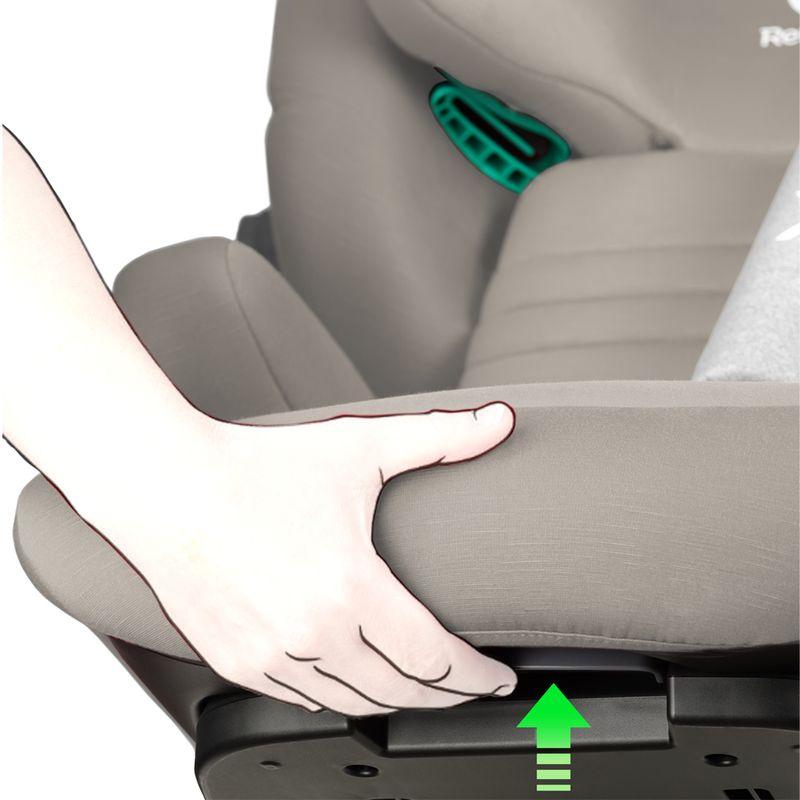 Siège-auto Eliseo Groupe 2/3 i-Size Cappuccino RENOLUX bouton assise