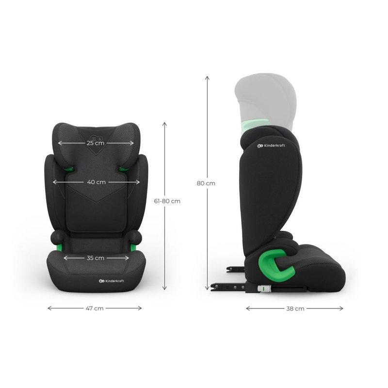 Siège-auto Junior Fix 2 Plus i-Size groupe 2/3 Noir KINDERKRAFT dimensions