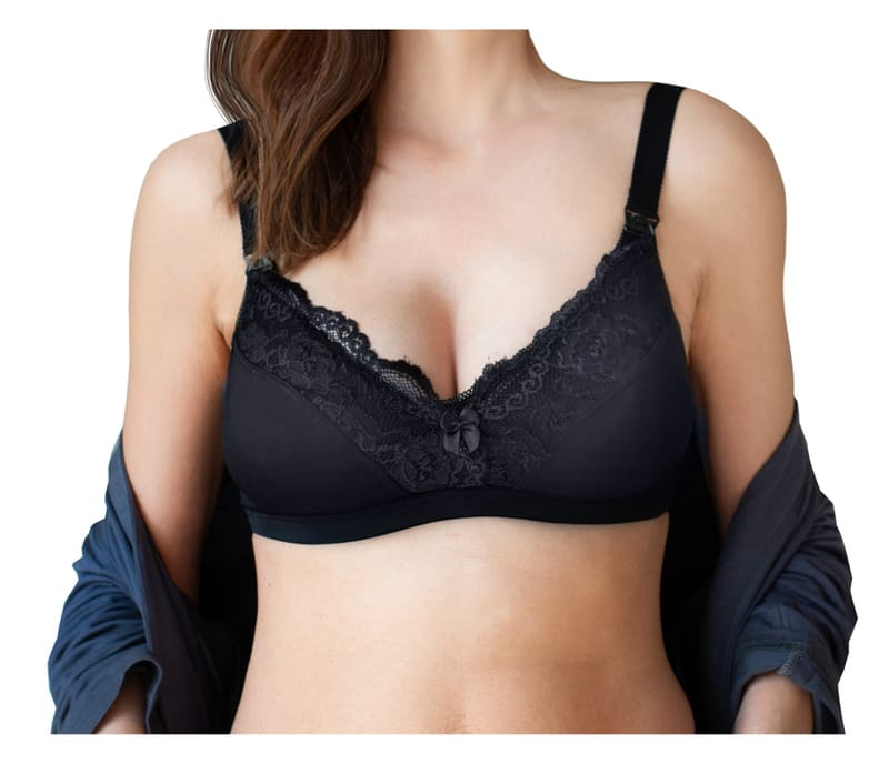 Carriwell - Soutien-gorge d'allaitement sans couture en coton organic BIO -  Noir - Sebio