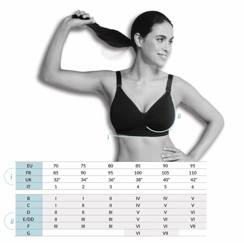 Soutien-gorge d'allaitement finition dentelle Noir taille V Carriwell Tableau