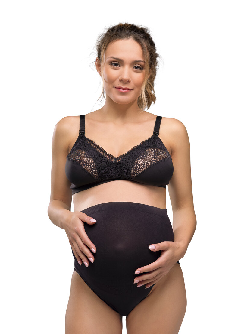 Soutien-gorge d'allaitement Sensation soie Noir CARRIWELL face