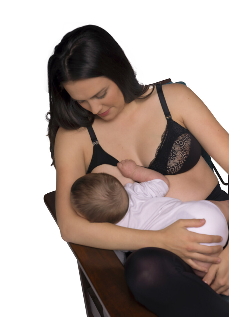 Soutien-gorge d'allaitement Sensation soie Noir CARRIWELL avec enfant