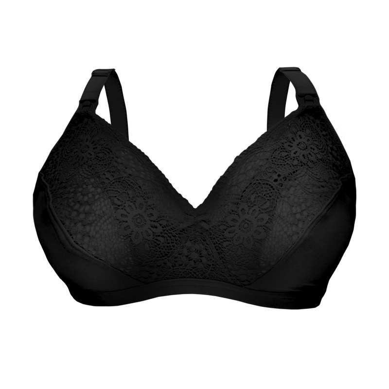 Soutien-gorge d'allaitement Sensation soie Noir CARRIWELL produit face
