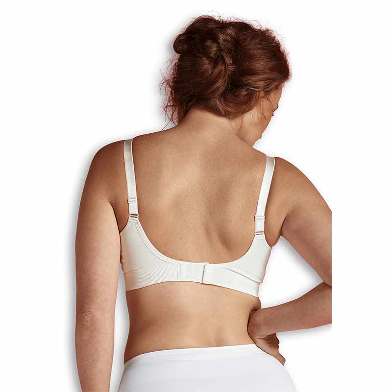 Soutien-gorge grossesse et allaitement sans coutures coton bio Blanc L Carriwell Dos