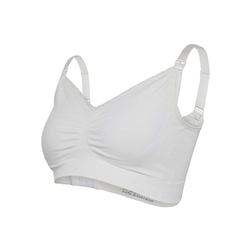 Soutien-gorge grossesse et allaitement sans coutures coton bio Blanc L Carriwell