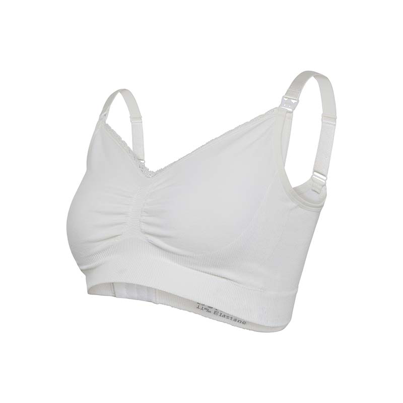 Soutien-gorge grossesse et allaitement sans coutures coton bio Blanc L Carriwell