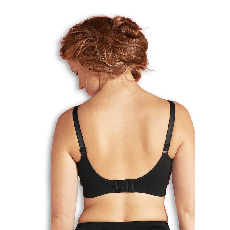 Soutien-gorge grossesse et allaitement sans coutures coton bio Noir Carriwell Dos