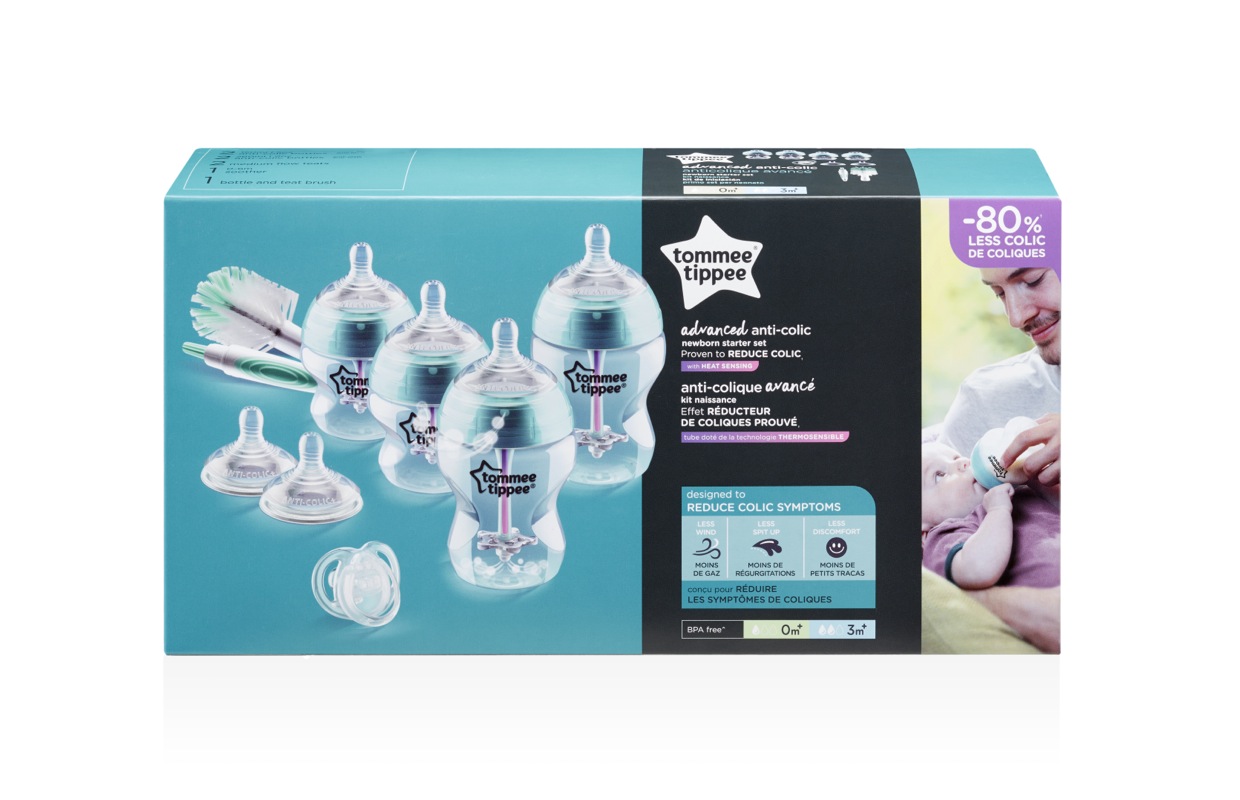 Tommee Tippee 2 Tétines Anti-colique avancé débit moyen 3m+