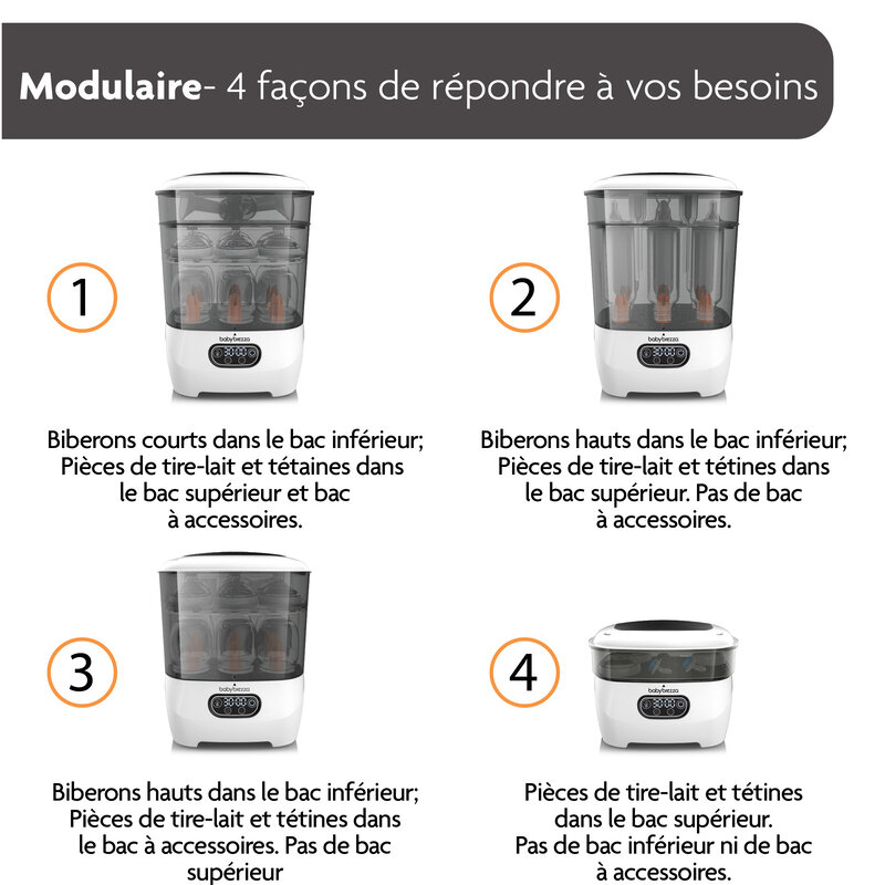 Stérilisateur et Sèche-Biberon Advanced Baby Brezza modulaire