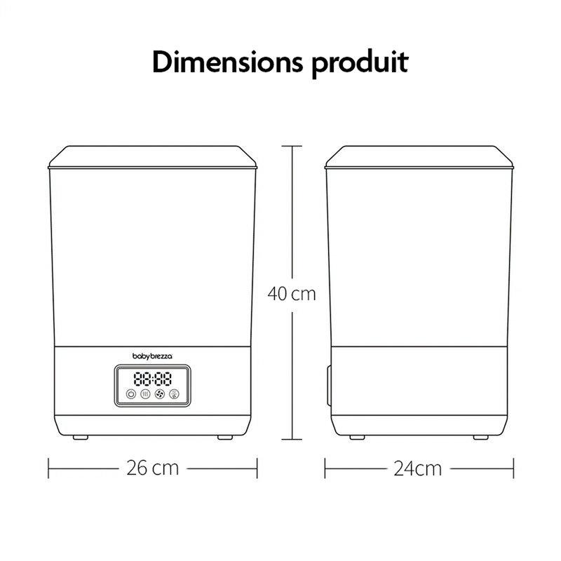 Stérilisateur SuperQuick Sterilizer Dryer Advanced Noir BABY BREZZA dimensions