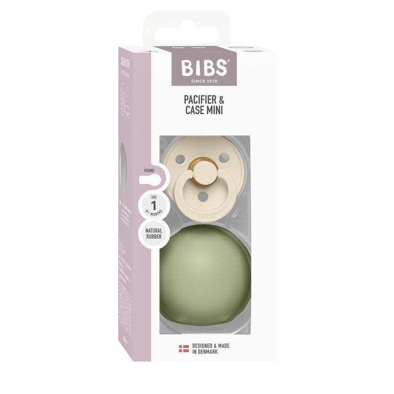 Sucette Colour 0-6 mois et boîte à sucette Mini  Ivory / Sage BIBS boite