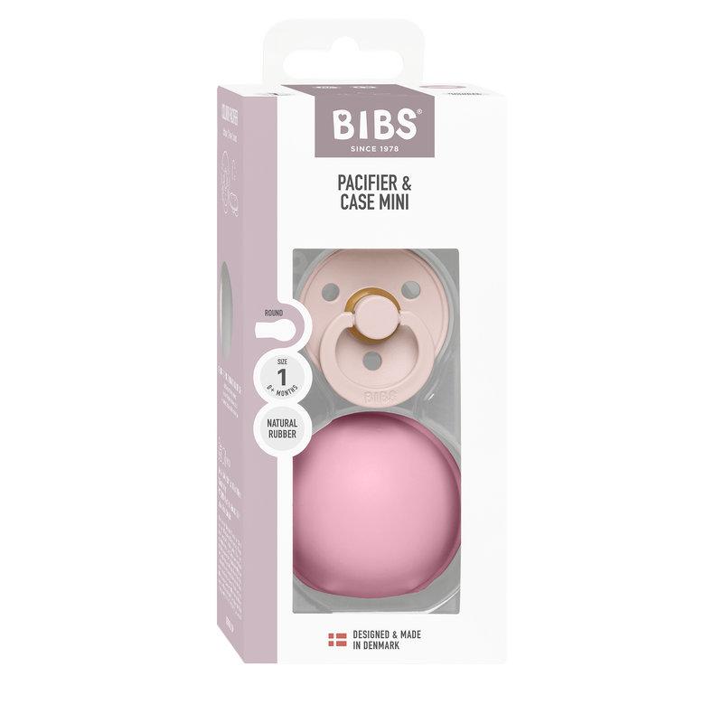 Sucette Colour 0-6 mois et boîte à sucette Mini Petal / Baby Pink BIBS boite