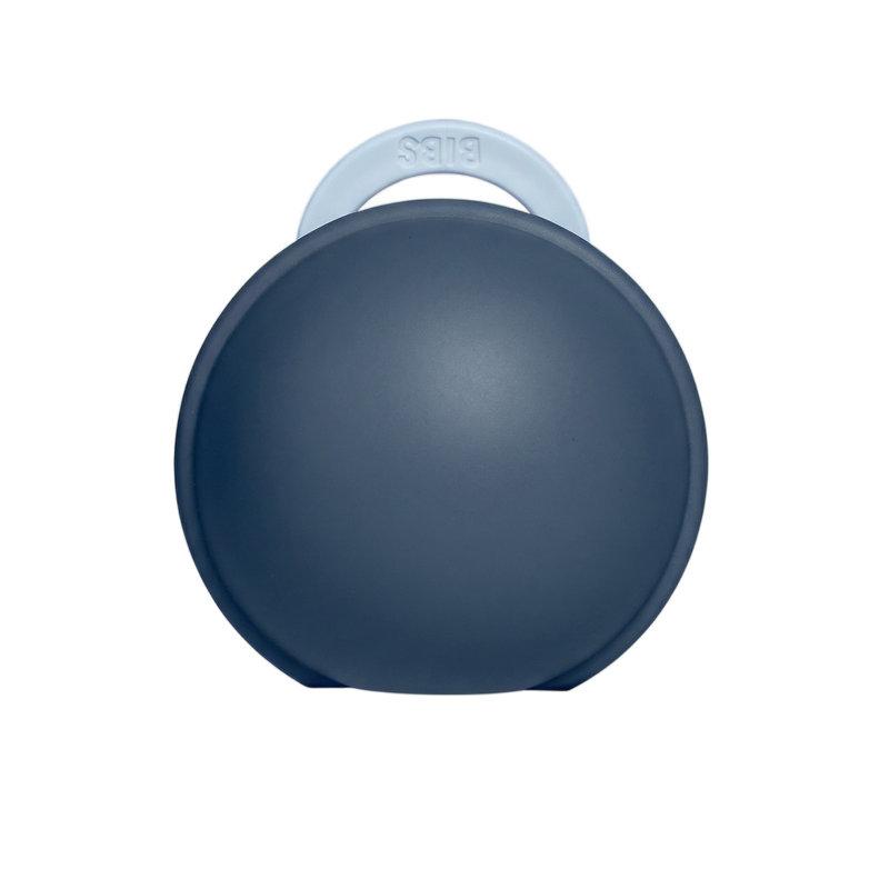 Sucette Colour 6-18 mois et boîte à sucette Mini Baby Blue / Steel Blue BIBS 4 boite face