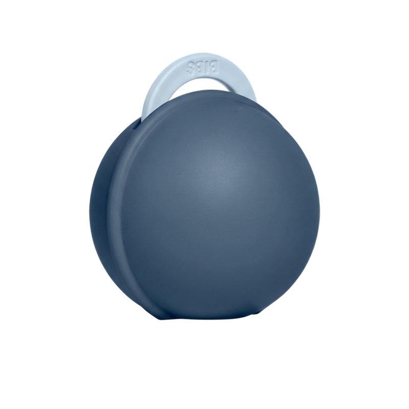Sucette Colour 6-18 mois et boîte à sucette Mini Baby Blue / Steel Blue BIBS boite profil