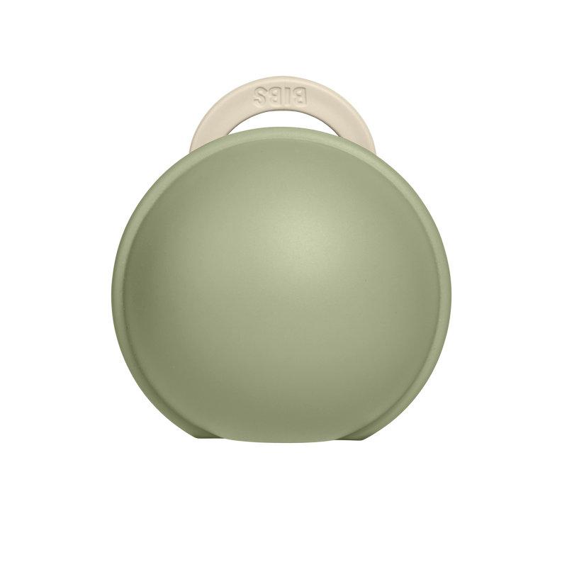 Sucette Colour 6-18 mois et boîte à sucette Mini  Ivory / Sage BIBS boite face