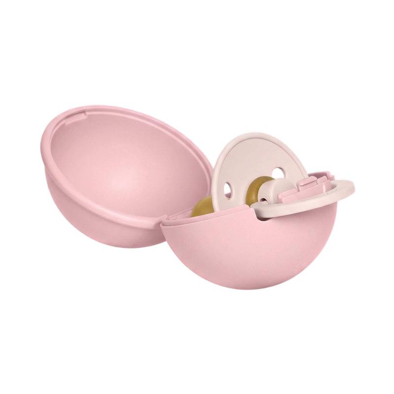 Sucette Colour 6-18 mois et boîte à sucette Mini Petal / Baby Pink BIBS boite ouverte