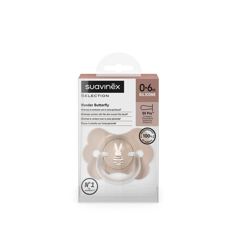Sucette Symetrique Sxpro 0/6m Wonderland Lapin beige SUAVINEX packaging