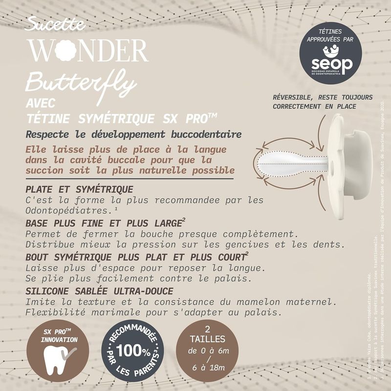 Sucette Symetrique Sxpro 6/18m Wonderland Suavinex explications 2