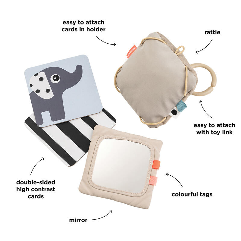 Support avec cartes de motifs contrastés Deer friends Sable Done by Deer information