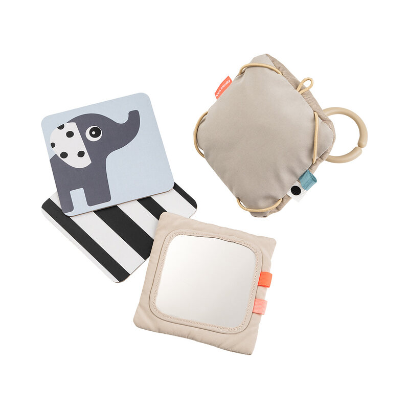 Support avec cartes de motifs contrastés Deer friends Sable Done by Deer produit face