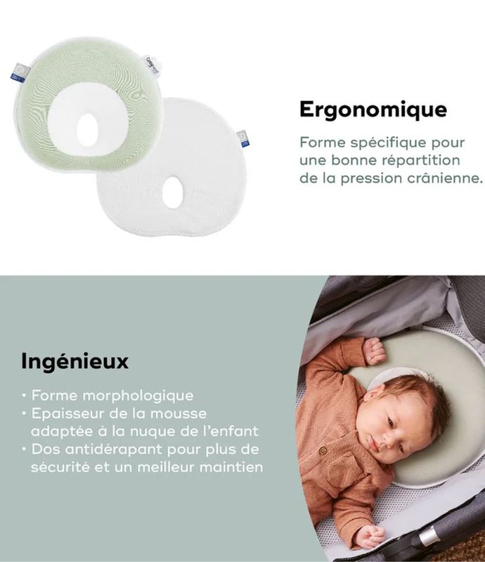 Support de tête Cosyhead Fresh Sage Green Babymoov fiche technique 1