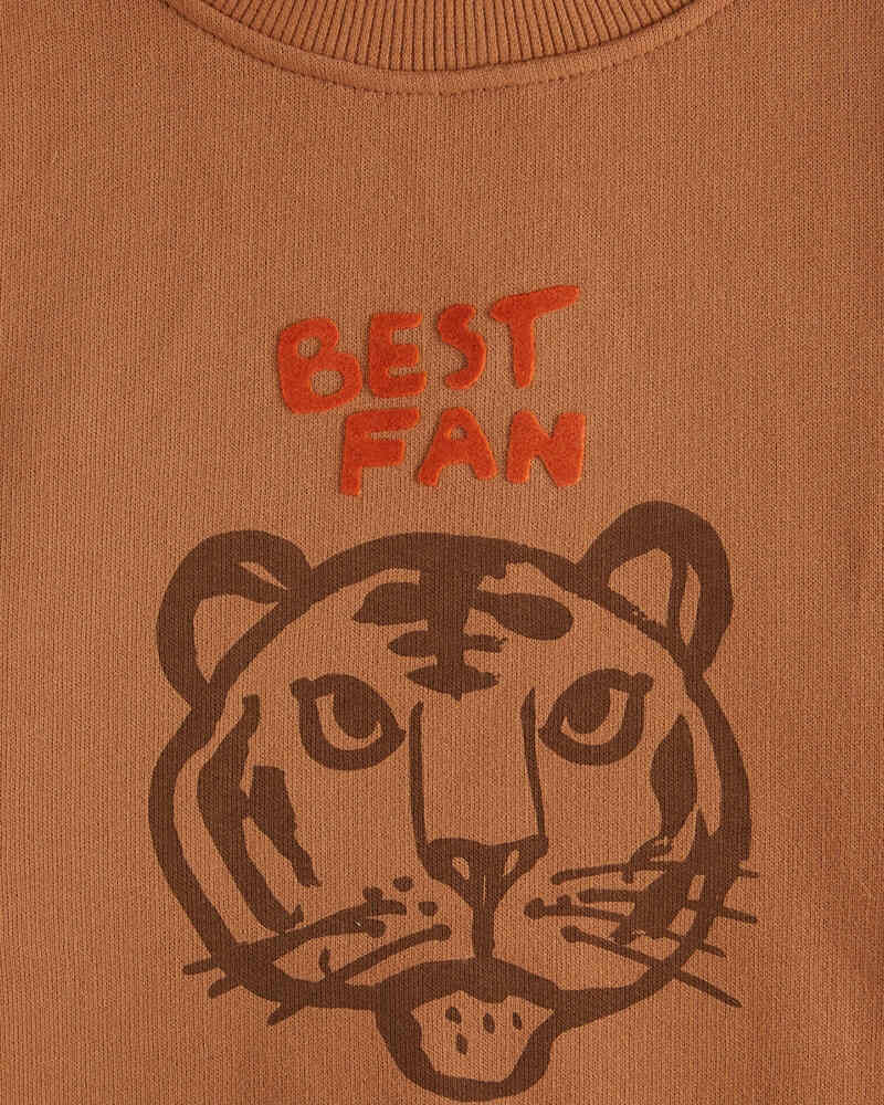 Sweat-shirt tigre coton bio croissant Emile & Ida Produit Dessin