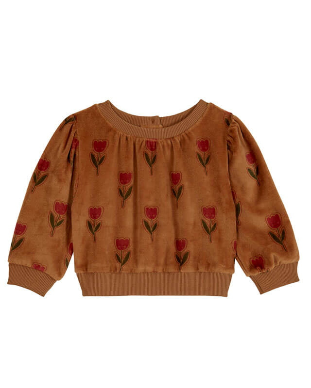 Sweat-shirt velours Tulipe Joyeuse Emile & Ida