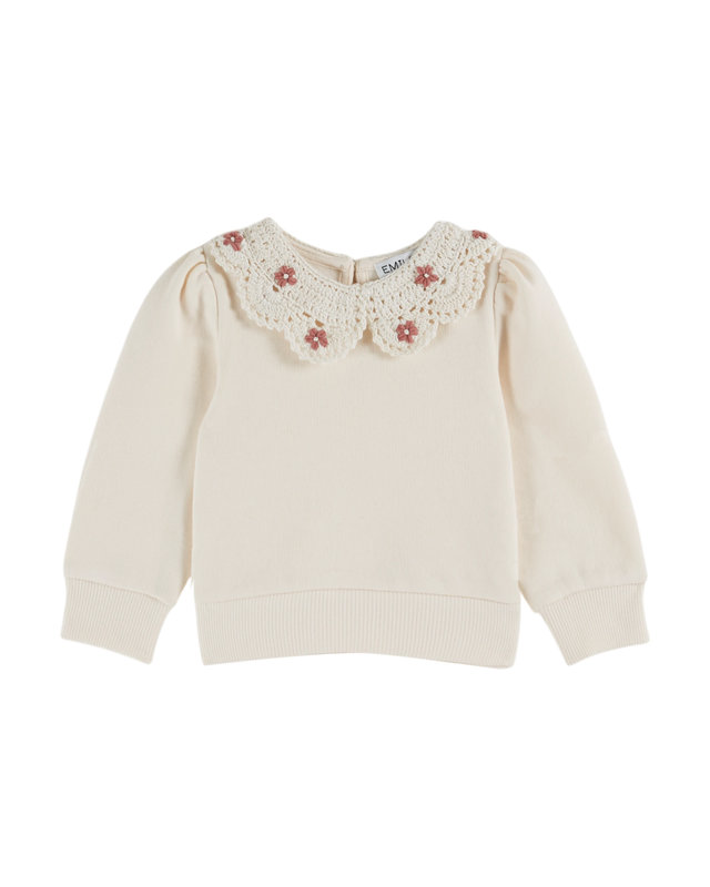Sweatshirt Crème Col en Crochet  Emile & Ida face