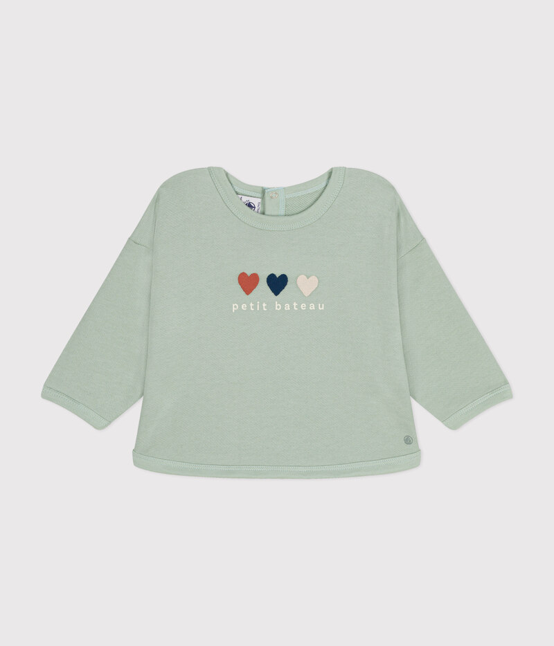 Sweatshirt en molleton bébé Herbier Petit Bateau produit face