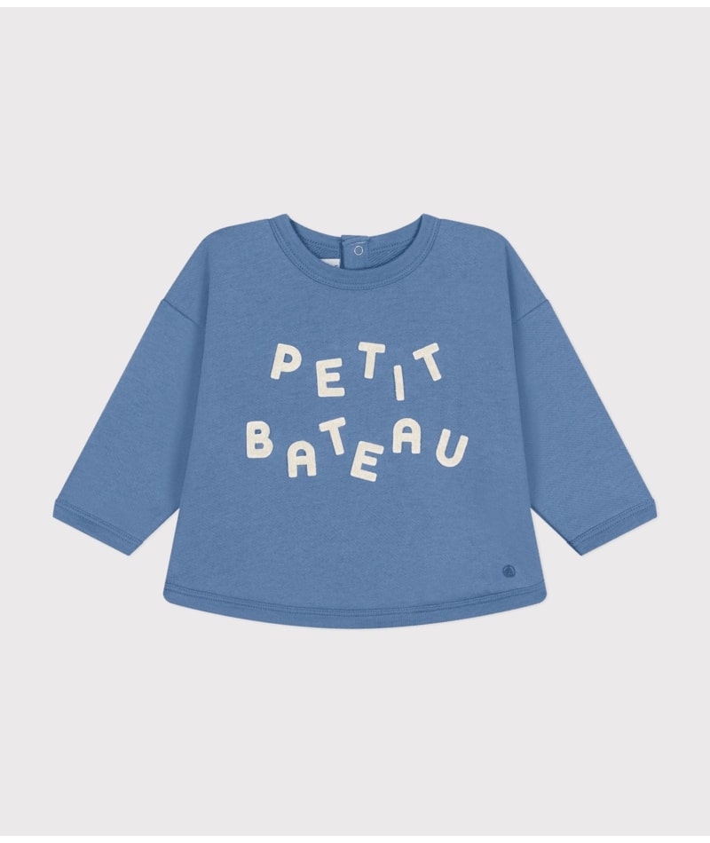 Sweatshirt en molleton Blue Beach Petit Bateau devant