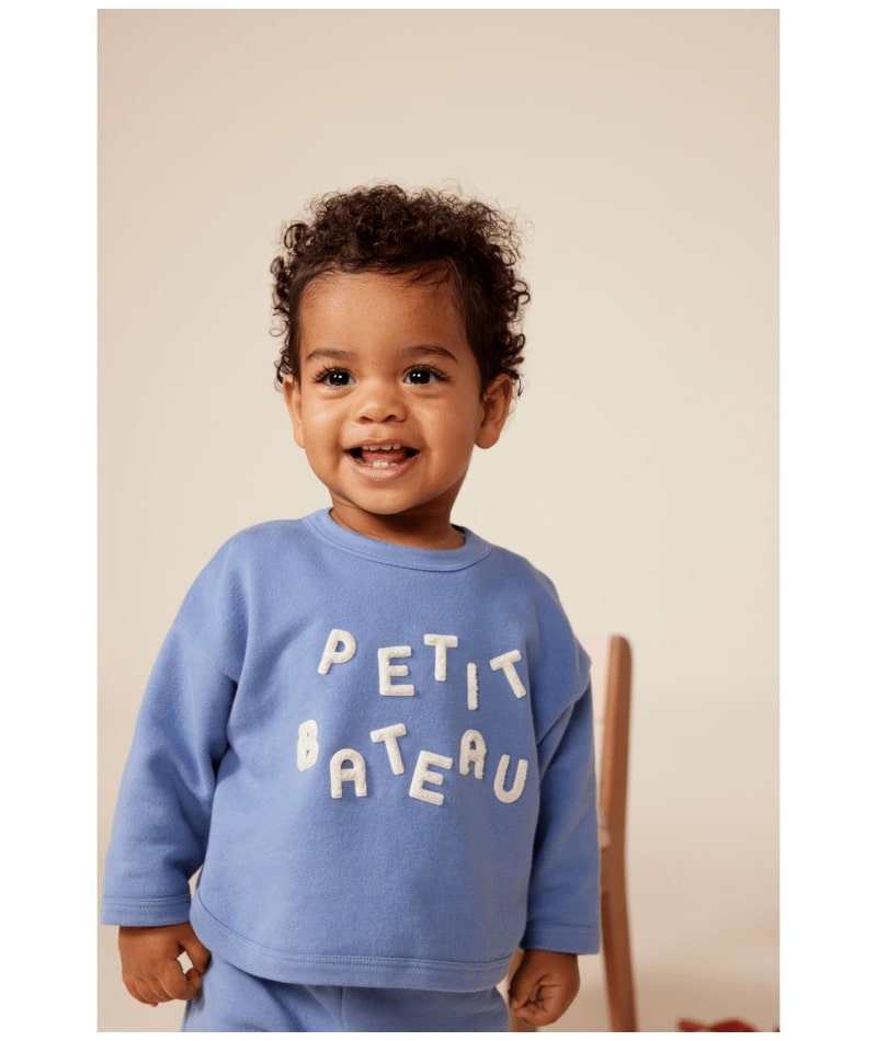 Sweatshirt en molleton Blue Beach Petit Bateau lifestyle 1