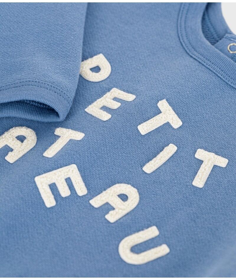 Sweatshirt en molleton Blue Beach Petit Bateau motif