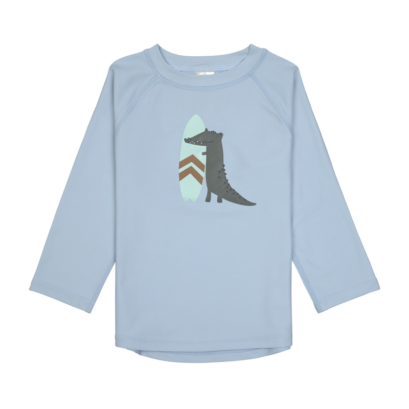 T-shirt anti-UV manches longues Crocodile bleu ciel LASSIG face