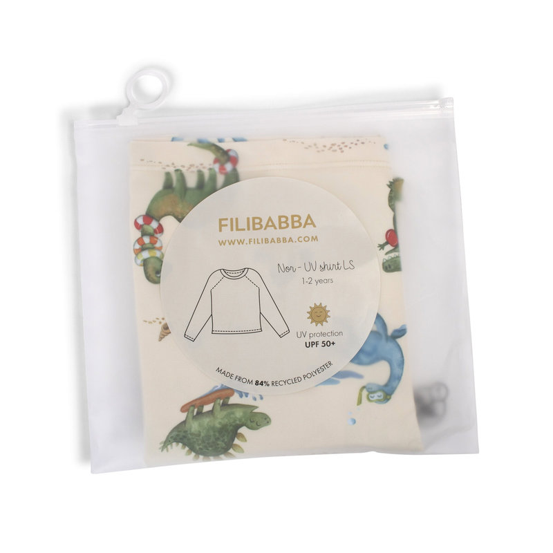 T-shirt anti-UV manches longues Nor 1-2 ans - Dino Beach Filibabba packaging 