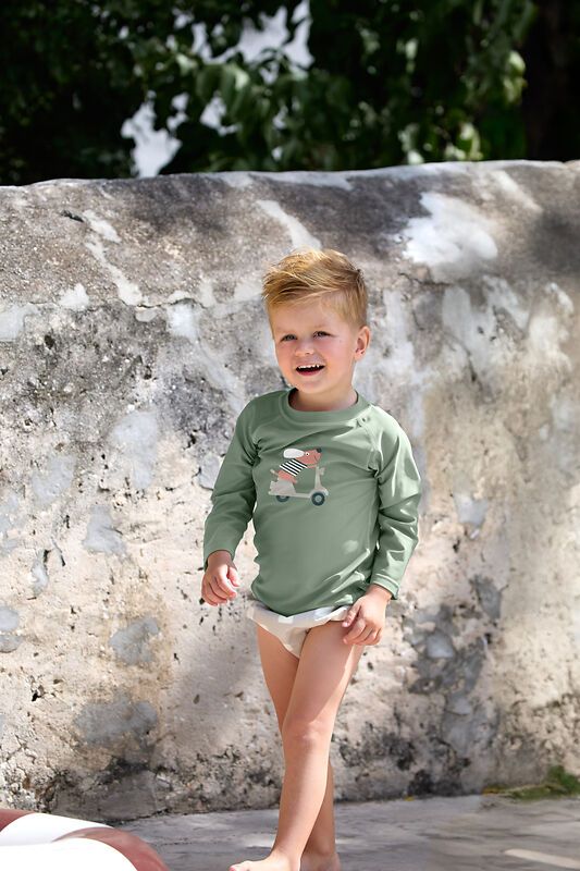 T-shirt anti-UV manches longues Scooter/Chien Vert Lassig lifestyle