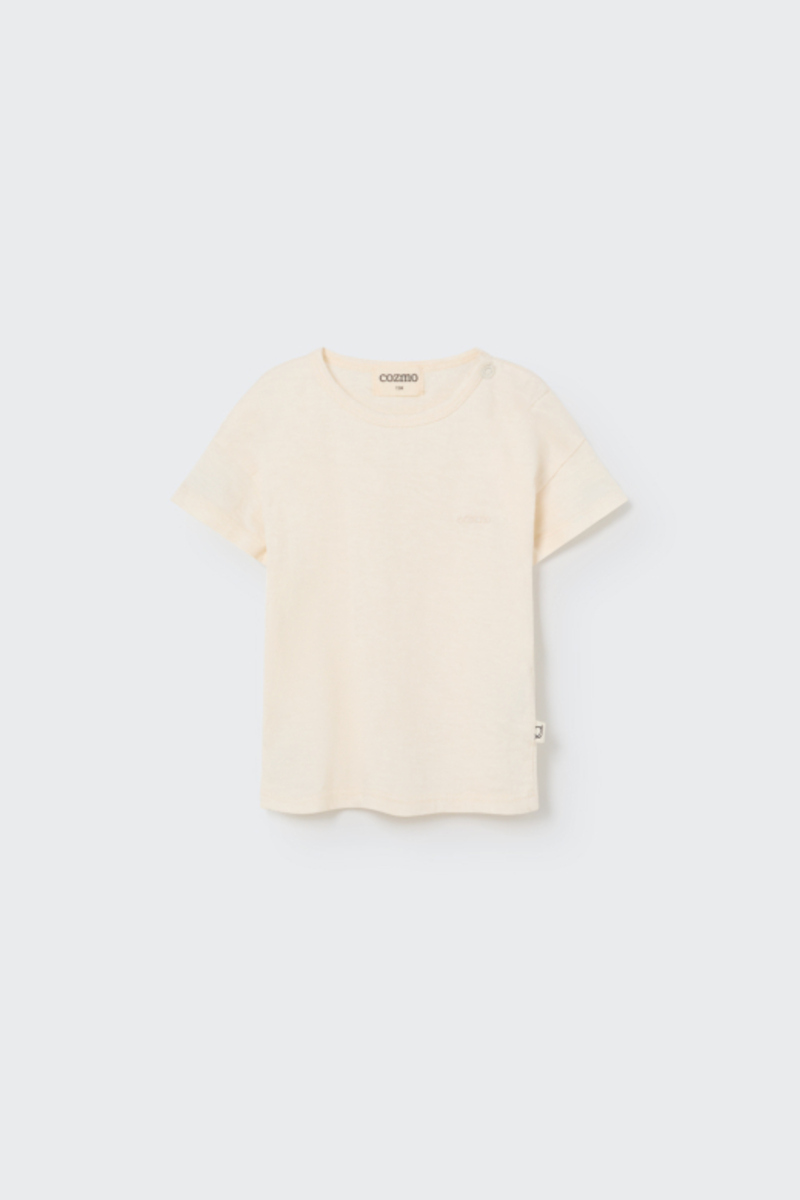 T-shirt Cozmo coton slub bio Ivory COZMO face