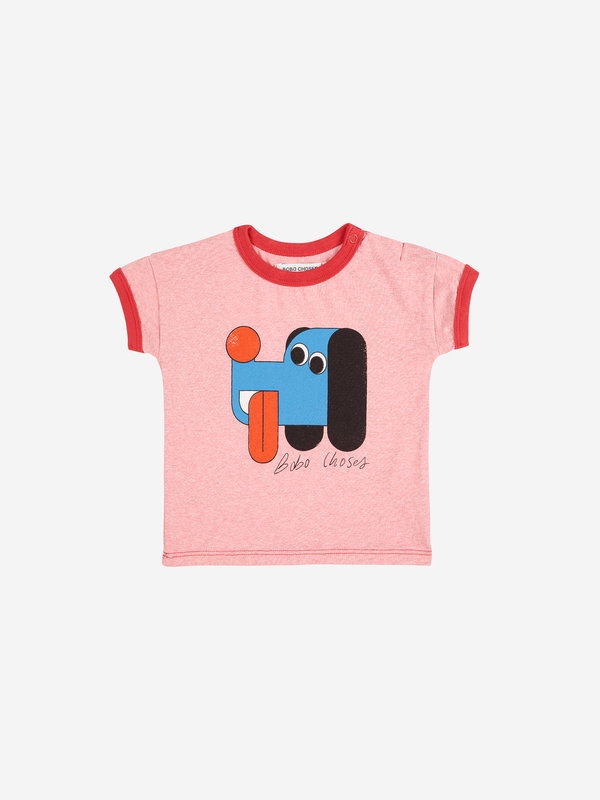 T-shirt Doggy Mate Rouge 6 mois Bobo Choses face 