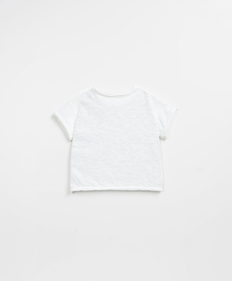 T-shirt manches courtes flammé jersey avec poche ventrale blanc Felt Play Up dos