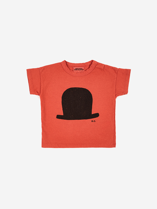 T-shirt à manches courtes rouge Chapeau Bobo Choses