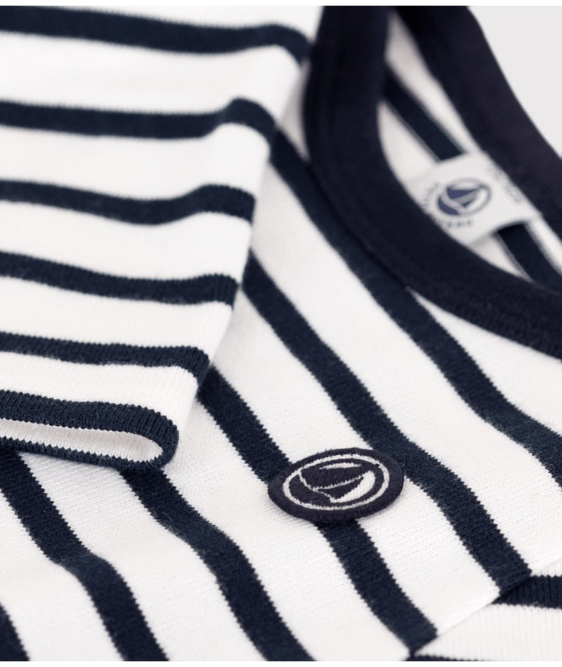 T-shirt manches longues Marinière Petit Bateau devant